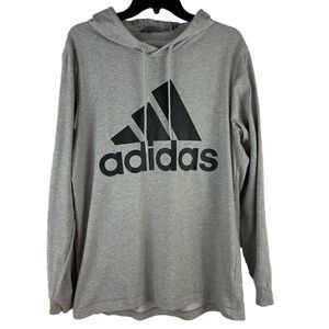Adidas Lightweight Gray Hoodie with Black Logo Men’s Size Large Like New